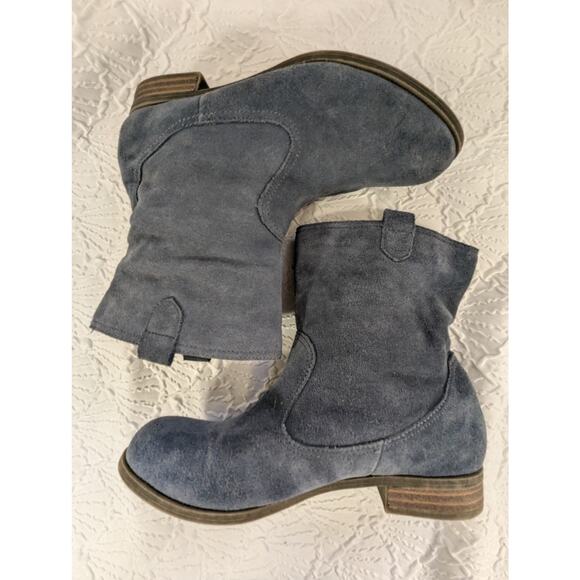 MOSSIMO! DOVE GRAY GENUINE SUEDE LEATHER BOHO CHIC SLIP-ON LOW HEEL BOOTS! SZ 8M - Picture 7 of 10